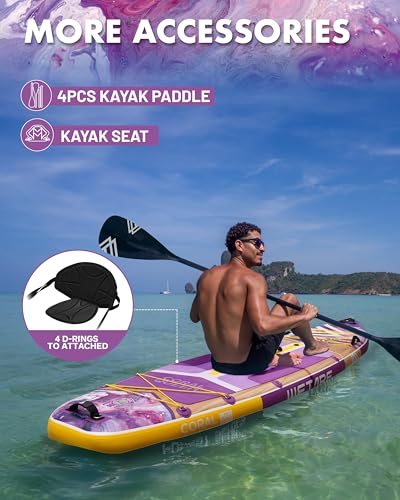 11'6"x35" Inflatable Paddle Board, 450lbs Extra Wide Stand Up Sup Board for Adults