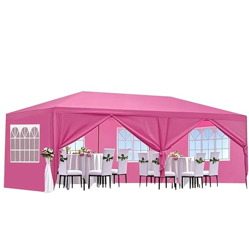 10'X30' Outdoor Party Tent Gazebo with 8 Removable Sidewalls, Large Wedding/Event Canopy Marquee Featuring Windows