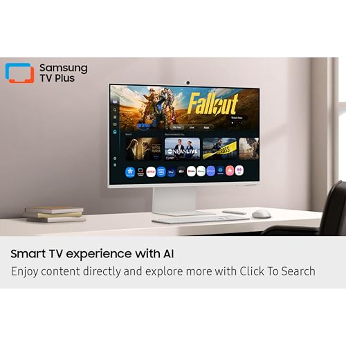 SAMSUNG 32&rdquo; Smart Monitor M8 (M80F) 4K UHD Display, Samsung Vision AI, Smart TV Apps, Gaming Hub, USB-C, HDMI and USB-A, White, LS32FM803UNXZA