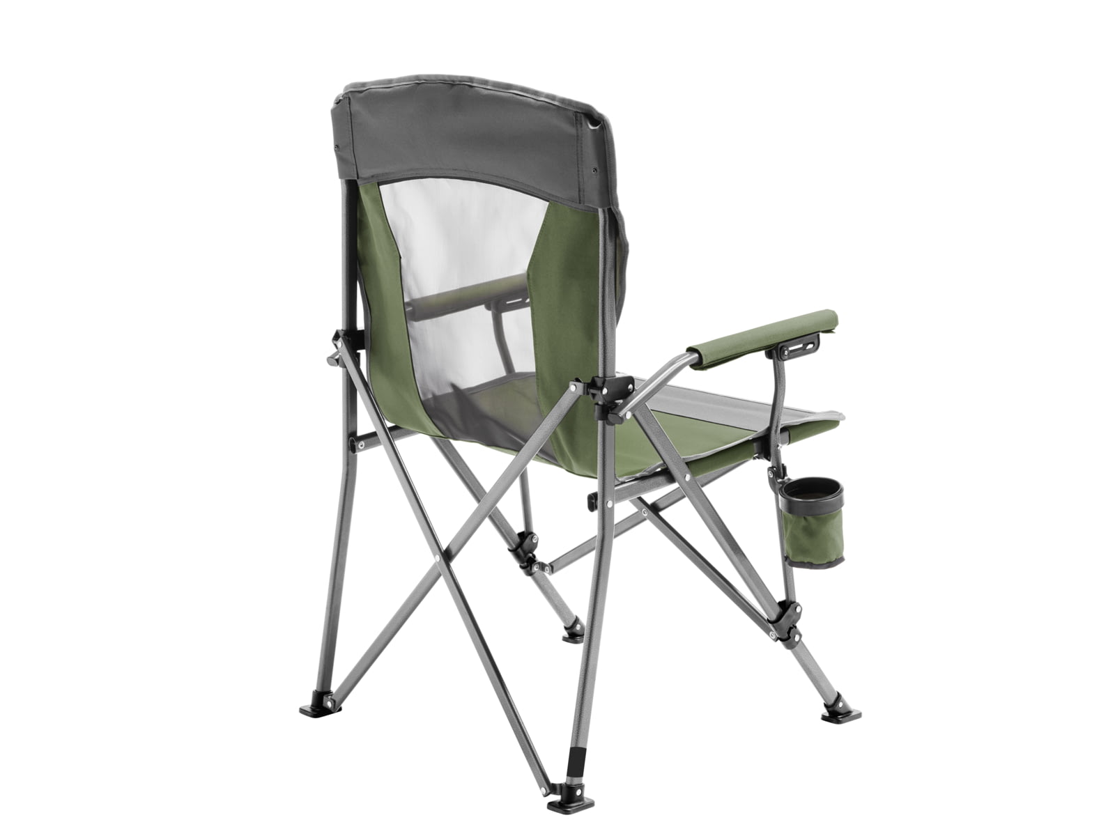 Alpine Mountain Gear Hard Arm Chair, 600 D Polyester / Mesh, Green,