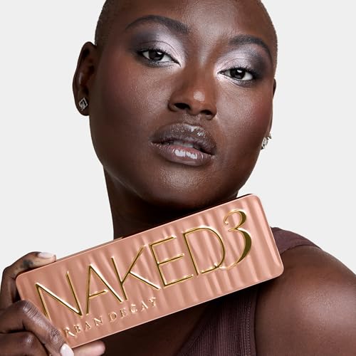 Urban Decay Naked 3 Eyeshadow Palette, Soft Pink Neutral Makeup Palette, Matte, Metallic, Shimmer Finish, 12 Mauve Brown & Nude Eye Shadows
