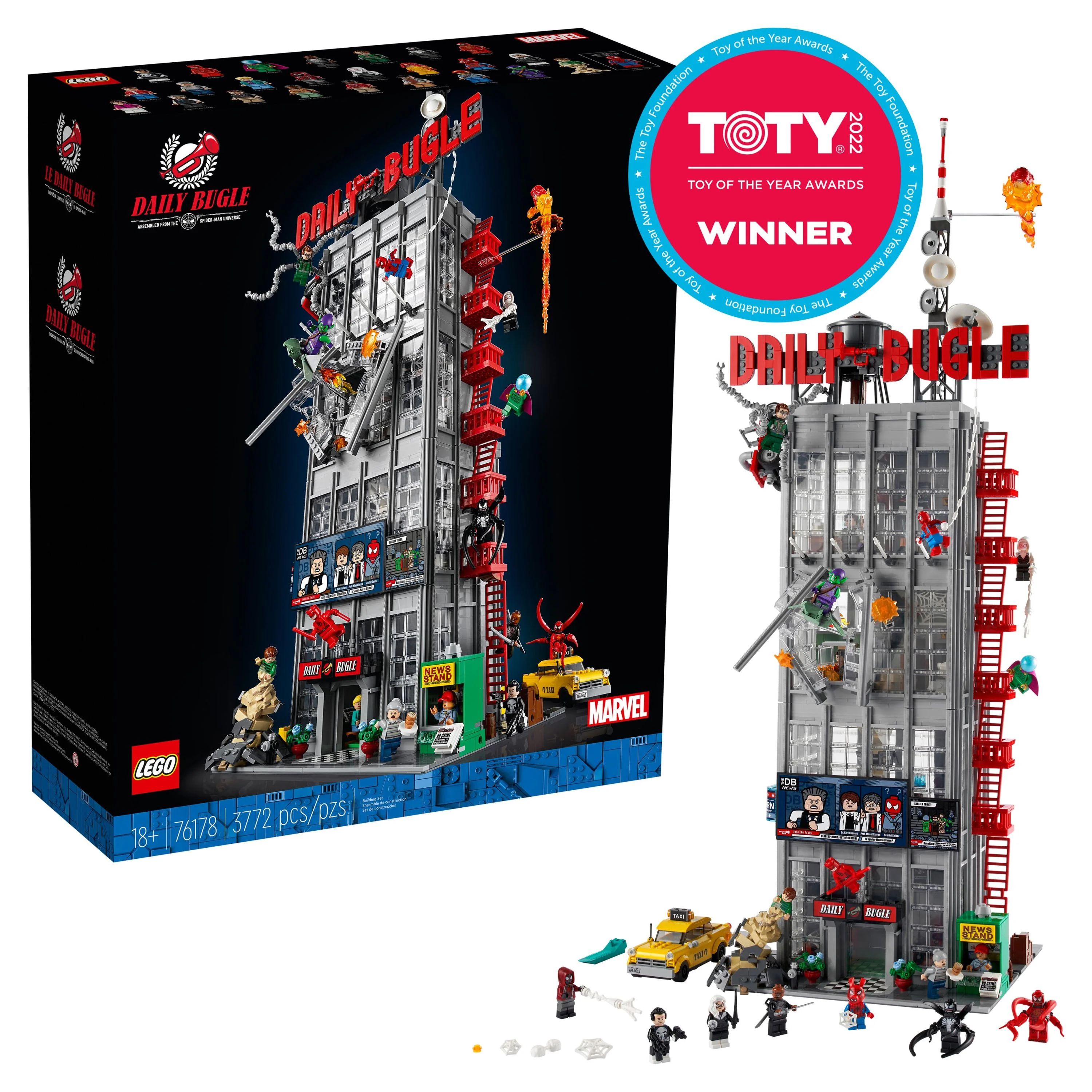 LEGO Marvel Spider-Man Daily Bugle Newspaper Office 76178 Building Set - Featuring 25 Spider-Verse Minifigures including Peter Parker, Venom