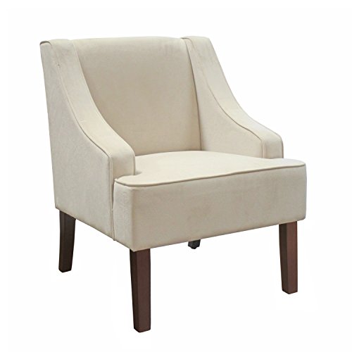 HomePop Velvet Swoop Arm Accent Chair, Suri Blue