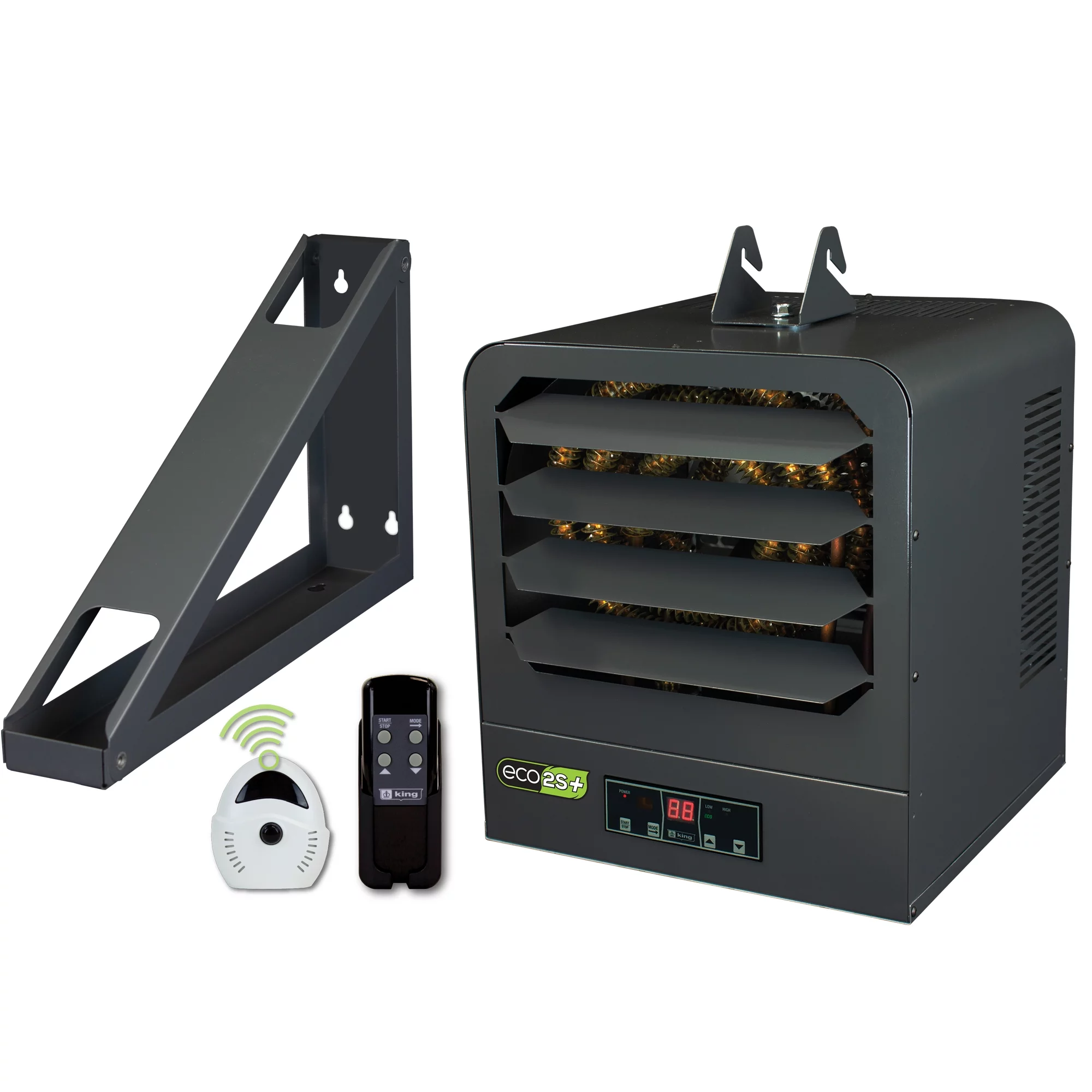 King Electric 2-Stage Electric Garage Heater W/ Remote Sensor, 10KW / 240V, Gray