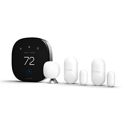 ecobee Smart Thermostat Premium with Smart Sensor and Air Quality Monitor - Programmable Wifi Thermostat - Works with Siri, Alexa, Google Assistant