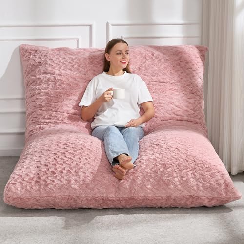 Hobestluk 3 in 1 Bean Bag Chair Giant Bean Bag Chairs Convertible Bean Bag Floor Cushion with Machine Washable Cover