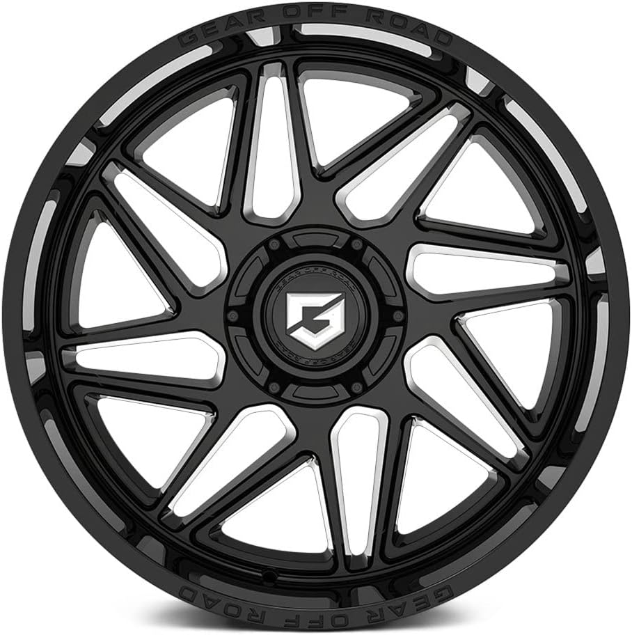Gear Alloy 761B RATIO Custom Wheel - 22x10, 10 Offset, 6x139.7 Bolt Pattern, 106.2mm Hub - Black Rim