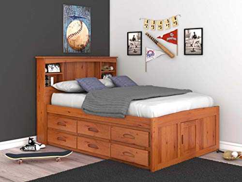 Discovery World Furniture White Full Bookcase Bed with 6 Drawers