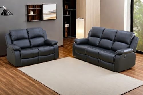 A Ainehome Contemporary Furniture Bonded Leather Recliner Sofa Set Living Room Set, Couch and Loveseat Sets, Brown Sofa Set, Loveseat