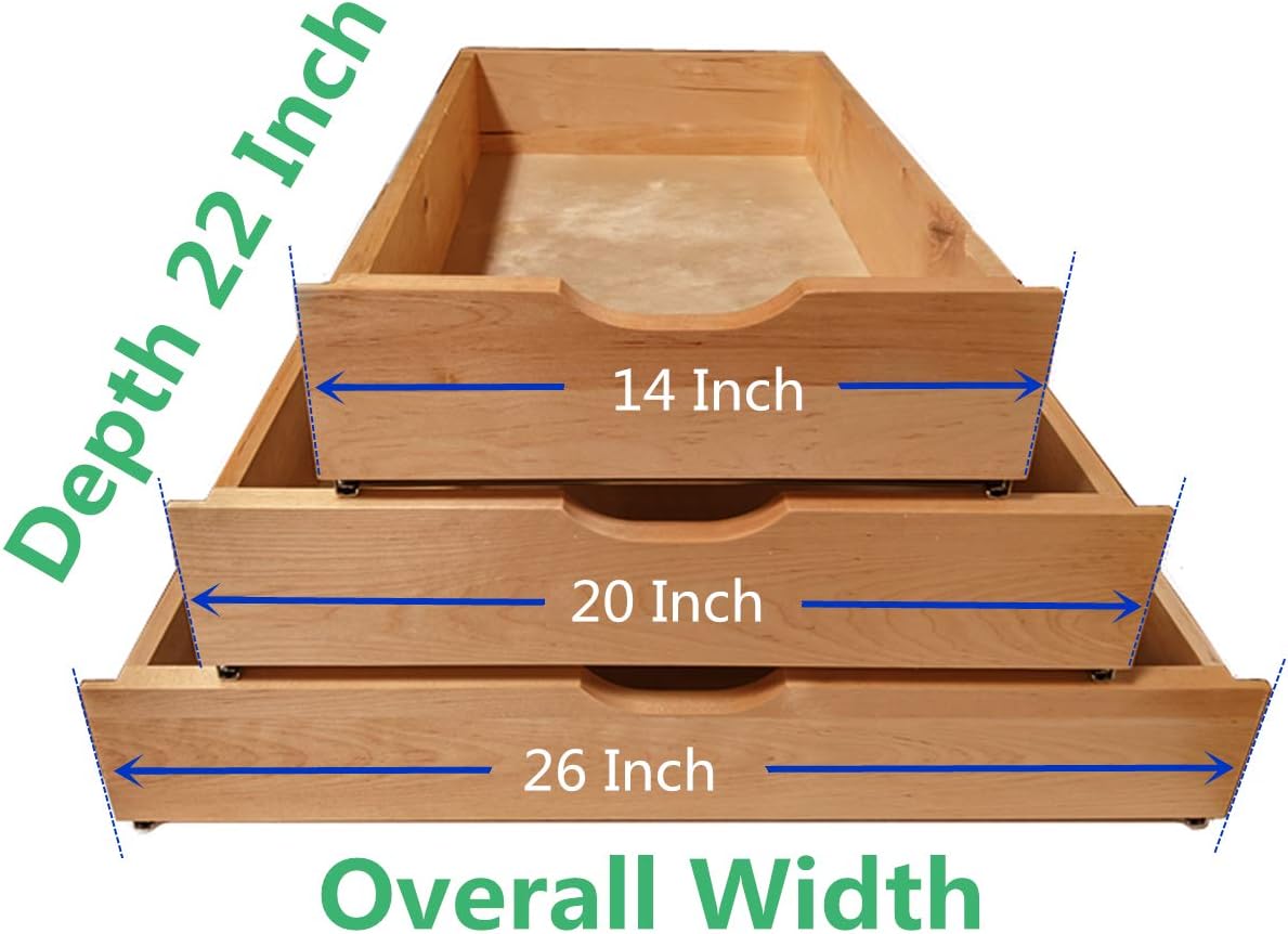 Soft Close Wooden Drawer Box Organizer Pull Out Under Cabinet Sliding Shelf Base Kitchen Bathroom Vanity Under Sink Pull Out Organizer Drawer Roll