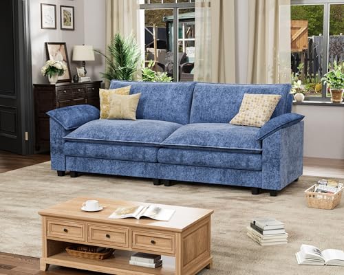 Homall 119" Modular Sectional Sofa, L Shaped Sofa Couch with Reversible Ottoman, DIY Combination Chenille Deep 3-Seat Cloud Couch for Living Room