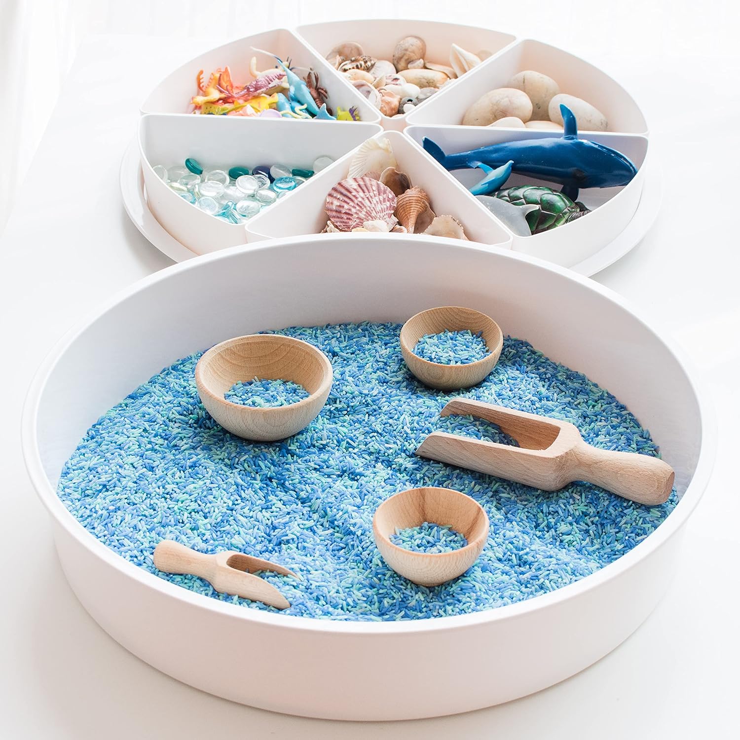 Inspire My Play Sensory Bin with Lid and Removable Storage Inserts - Sensory Bins for Toddler Crafts - Kids Sensory Toys for Autistic Children
