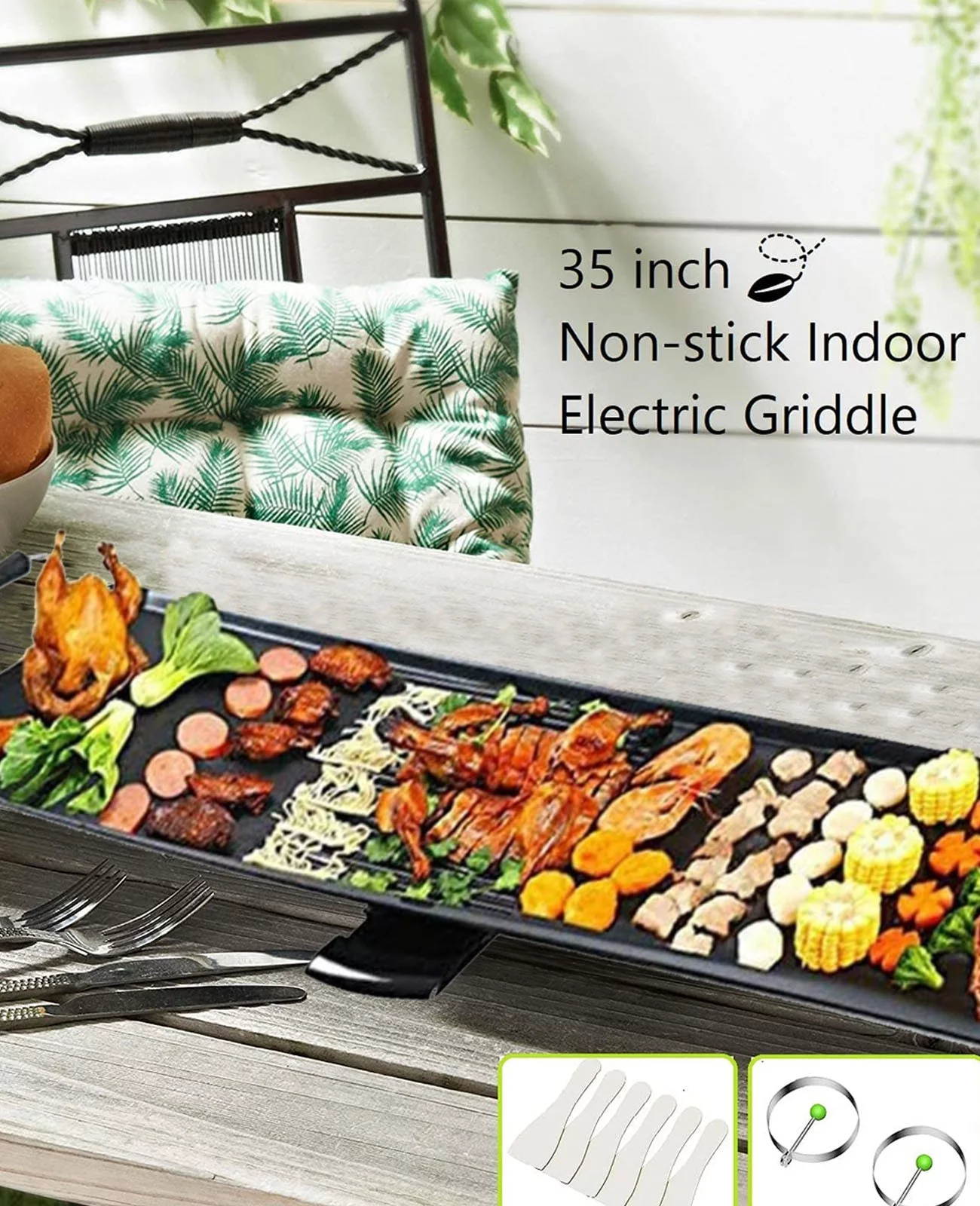 Extra Large Nonstick Electric Griddle for Teppanyaki Hibachi Grill (35")