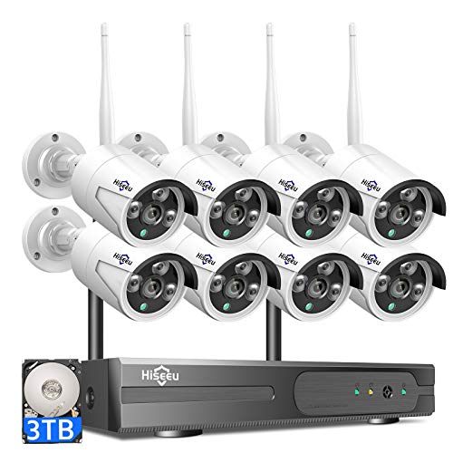 [Wireless Pro, 100ft Range] Hiseeu Wireless Security Camera System, Expandable 16CH 4K NVR