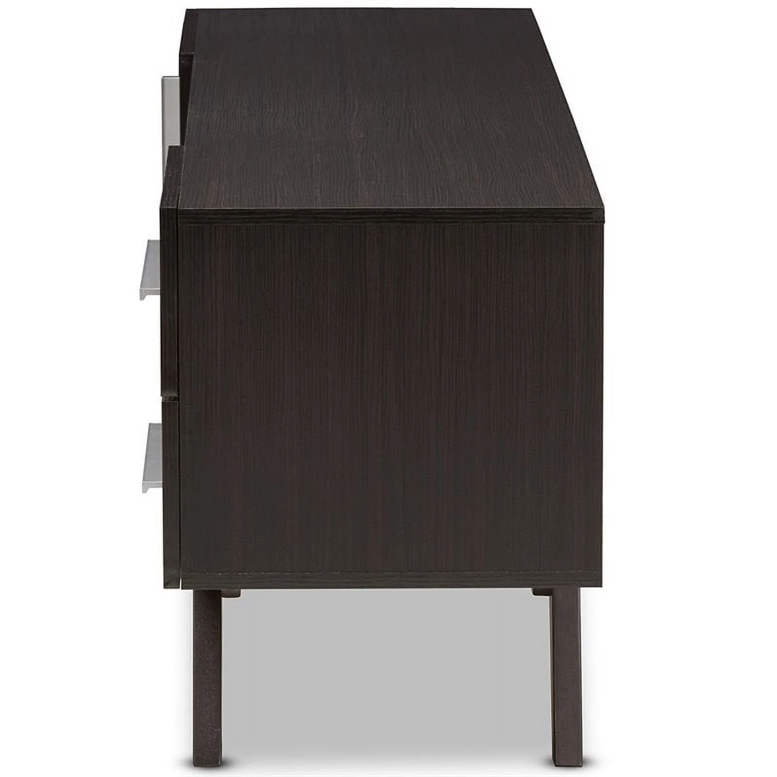 Bowery Hill 60" Mid-Century Modern TV Stand Console Entertainment Center in Dark Brown