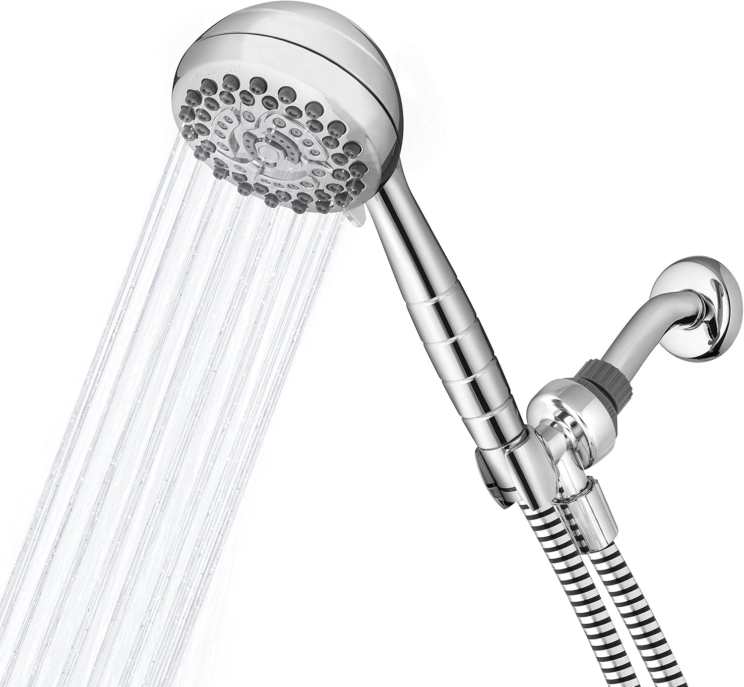 Waterpik High Pressure Powerpulse Massage Hand Held, 2.5 GPM, Chrome Detachable Shower head with 7 Spray Settings and 5' Hose
