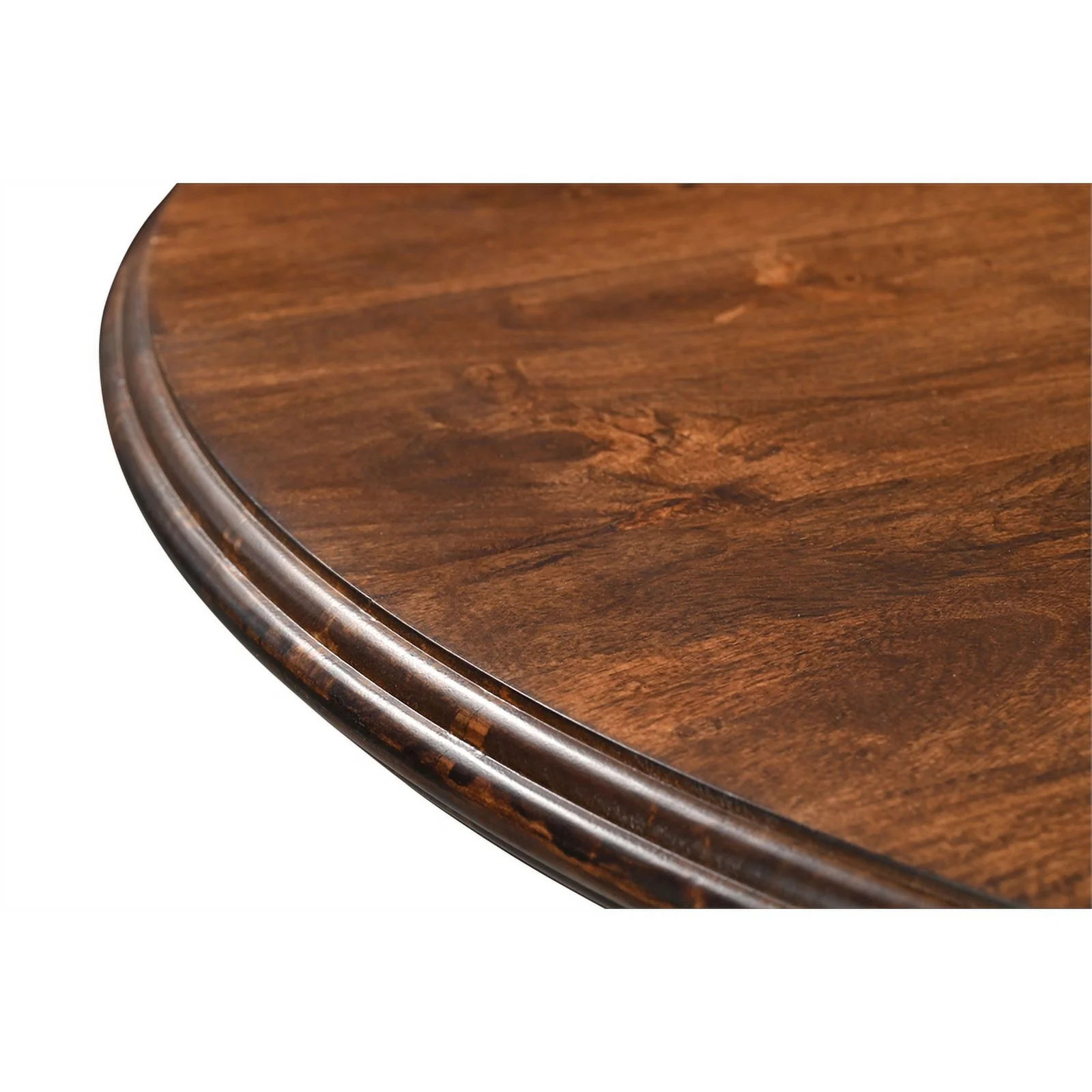 Taran Designs Lawrence 48" Round Solid Wood Pedestal Dining Table in Dark Brown