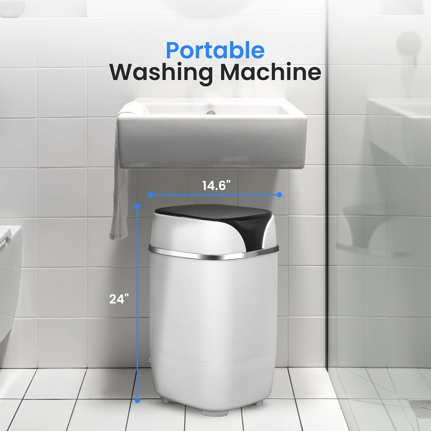 SereneLife PUCWM200 Portable Machine Full-Automatic Compact Washer with Washing Programs Ideal for RV, Dorm, Apartment (White) - Smart Home Appliances