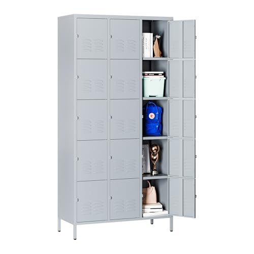 72" Metal Locker for Employees 3 Doors Blue Steel Storage Locker for Office, School, Gym - Metal Storage Cabinets for Home, Office, Gym, School