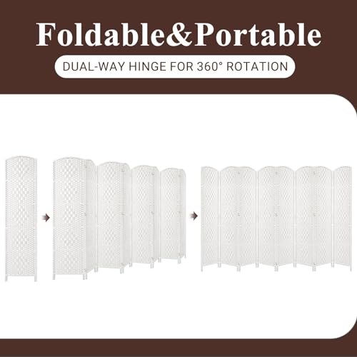 Room Divider, Room Dividers and Folding Privacy Screens, 16in Privacy Screen, 6 Panel Temporary Wall Partitions, 6ft Space Separation Panel Screen