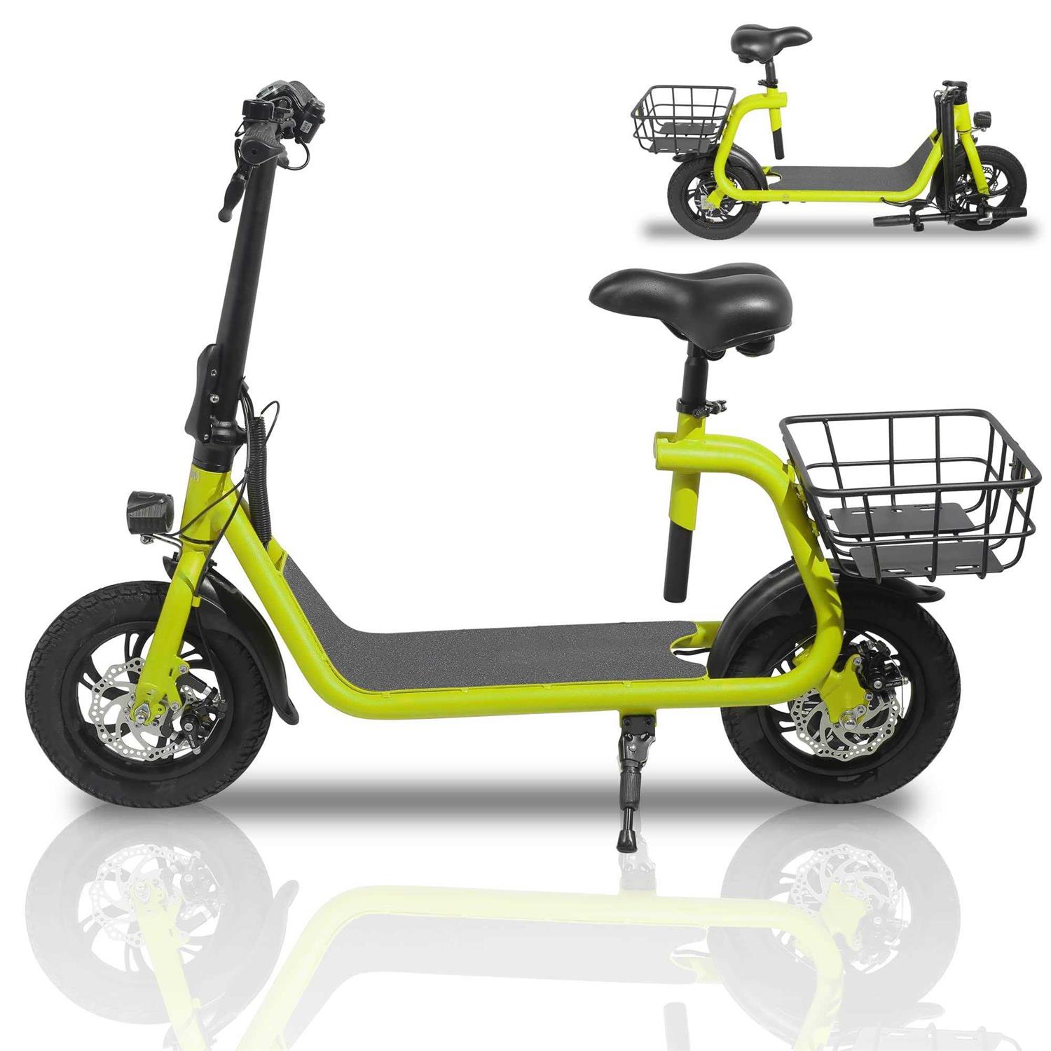 SEHOMY Electric Scooter Adults with Seat Portable Scooters for Adults 15.5mph Lightweight - Sports Supplies Online Store