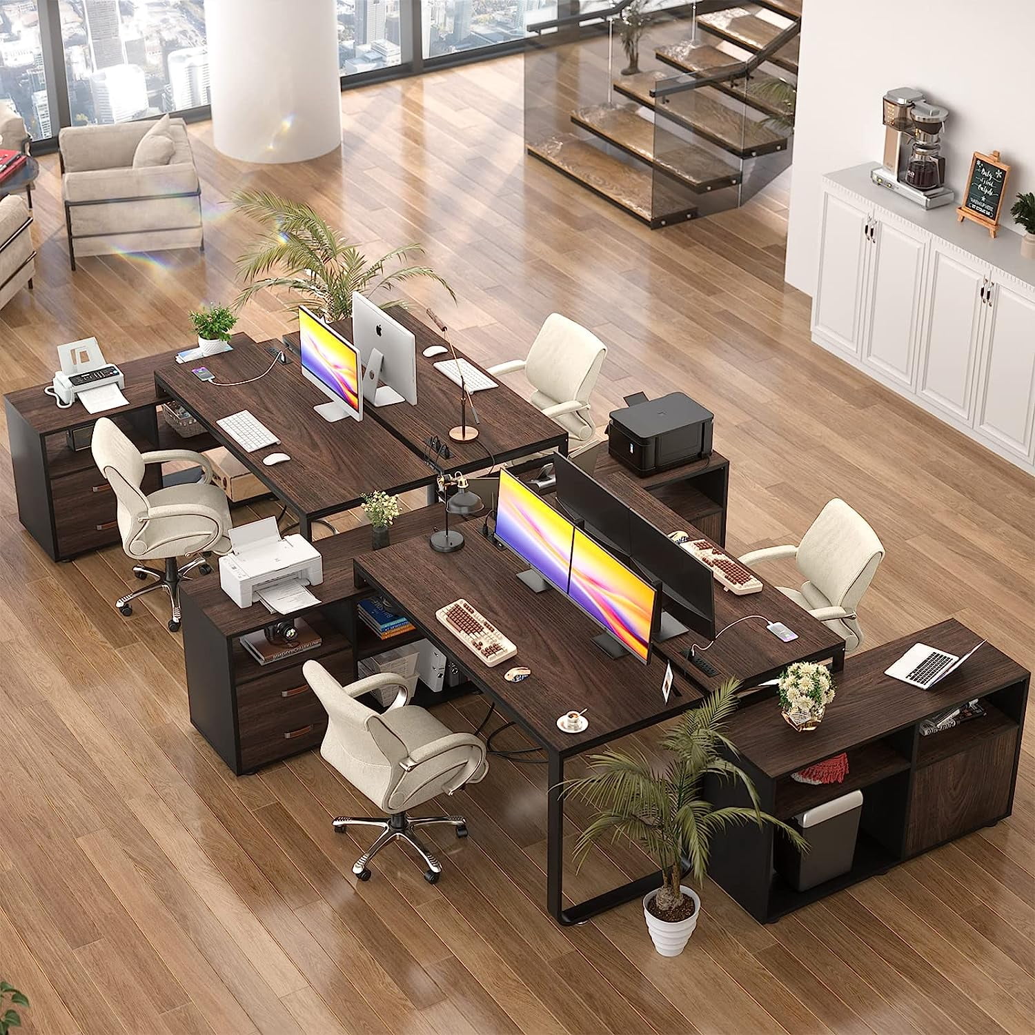 Popular L Shaped Desk with File Cabinet
