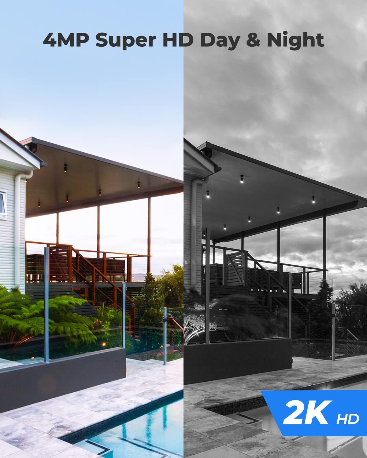 Security Camera Wireless Outdoor, Solar Powered WiFi System, Pan Tilt, 2K Night Vision, 2-Way Talk