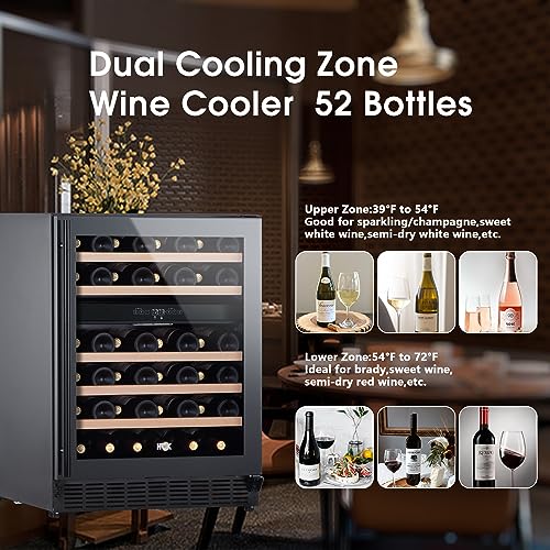 HCK Dual Zone Wine Cooler Refrigerator - Freestanding