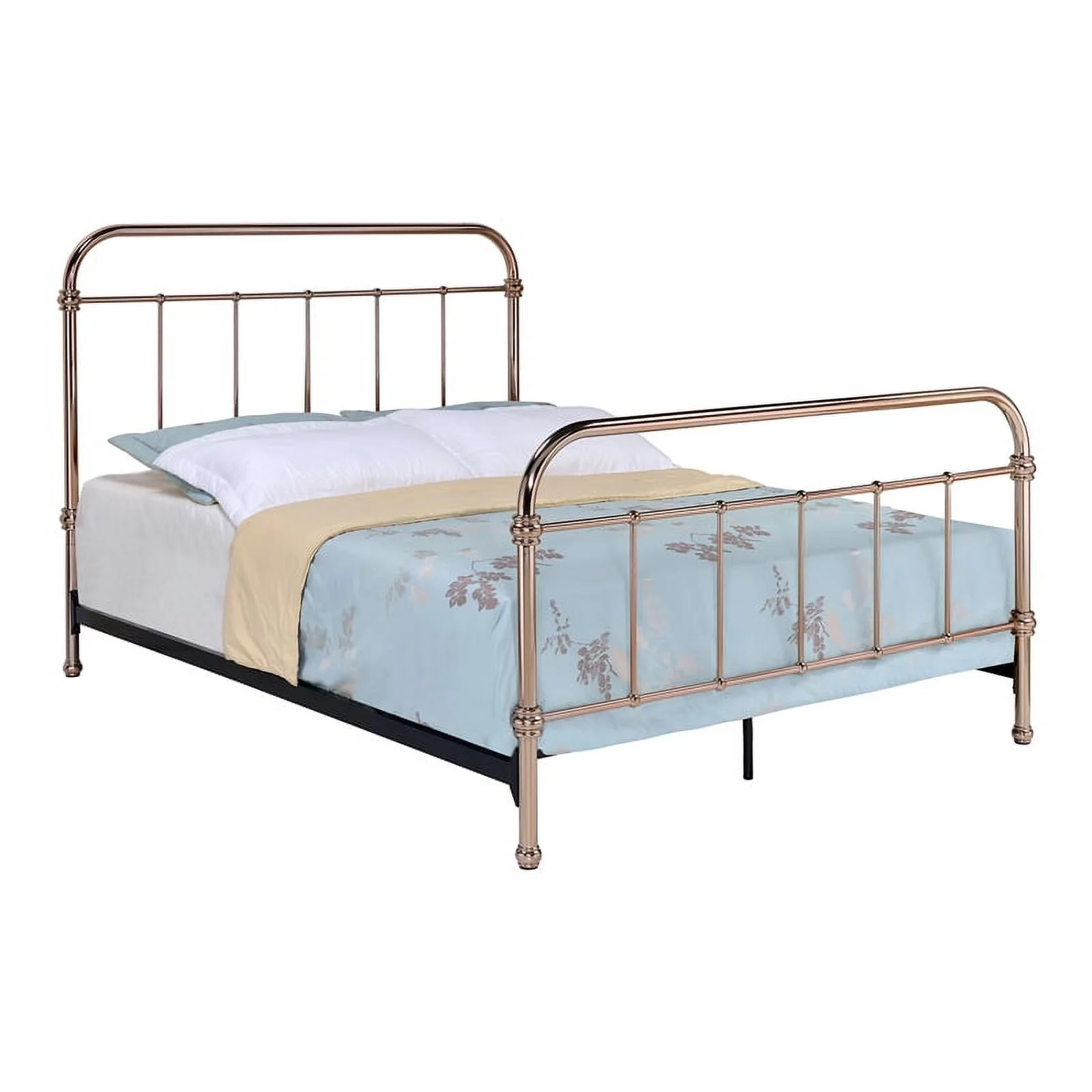 Furniture of America Gracie Contemporary Metal King Bed in Rose Gold