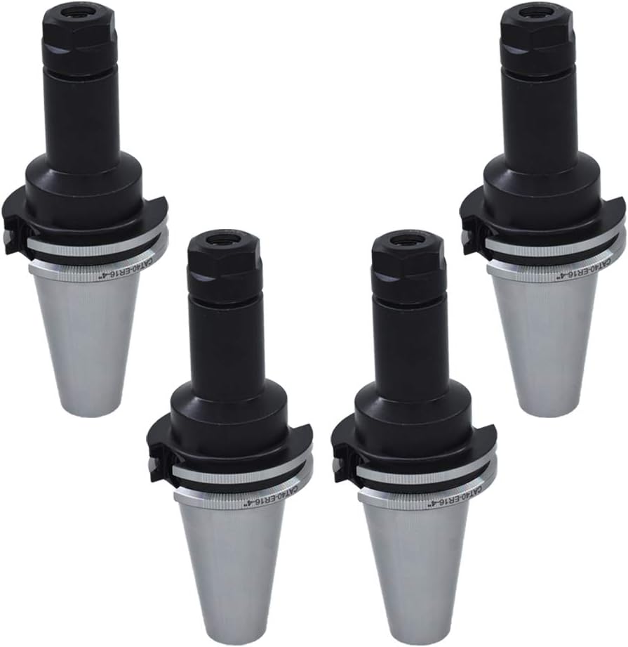4Pcs CAT40 Tool Holder ER16 Collet Chuck Set length 4/100mm Chuck Tool Holder Set Mill Holder for CNC Engraving Machine Milling Lathe(4Pcs
