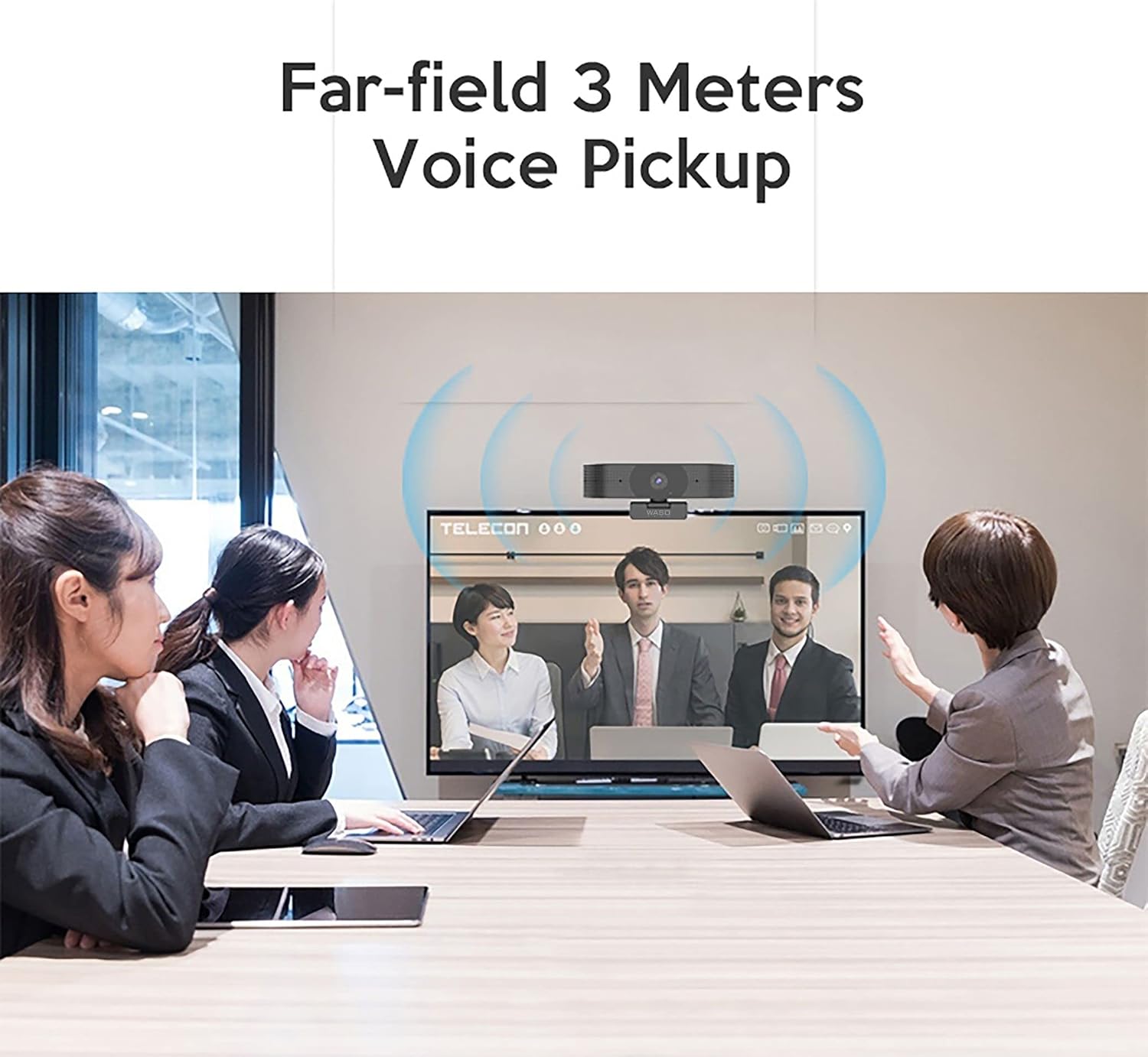 Webcam 4K, Computer Streaming Camera, Webcam with Microphone, 8MP 30fps Ultra HD, Auto Focus, USB, WC-380, for Desktop/Laptop, PC/Mac, Conferencing