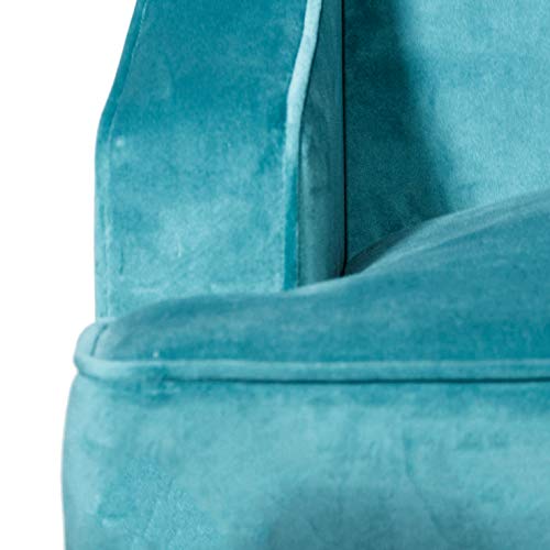 HomePop Velvet Swoop Arm Accent Chair, Suri Blue
