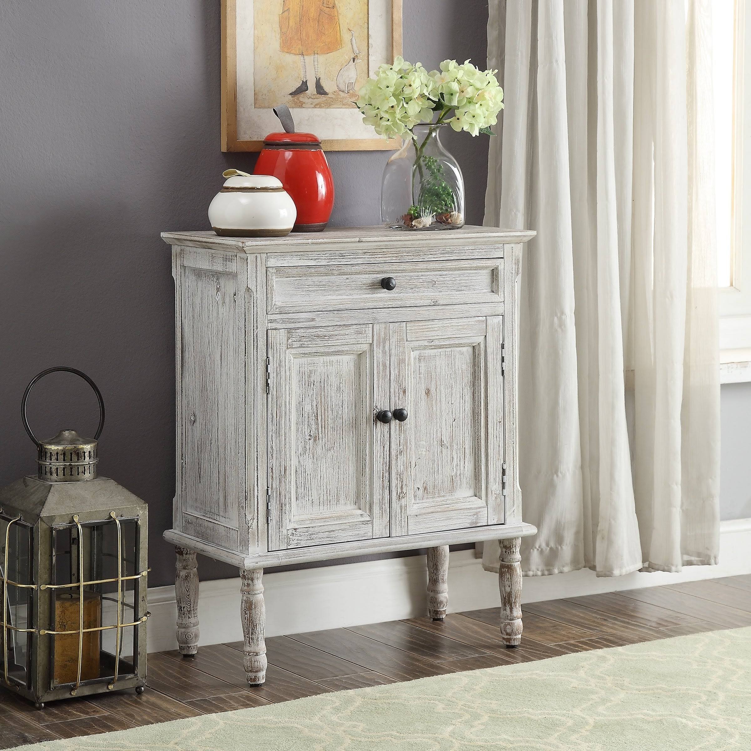 Crestview Collection White Wood Accent Cabinet