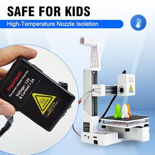 K10 Small Entry Level Portable 3D Printer - Compact FDM 3D Printer with Removable Build Plate, 100x100x100mm Build Volume