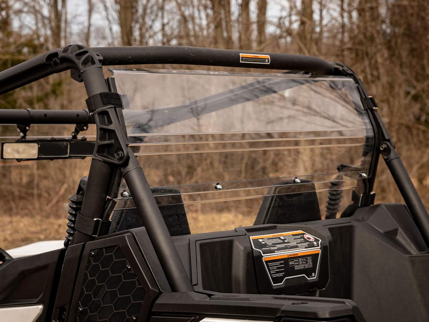 SuperATV 1/4 Clear Polycarbonate Full Rear Windshield for 2018+ Can-Am Maverick Trail 800/ 800 DPS / Maverick Trail 1000 /1000 DPS | 250X Stronger