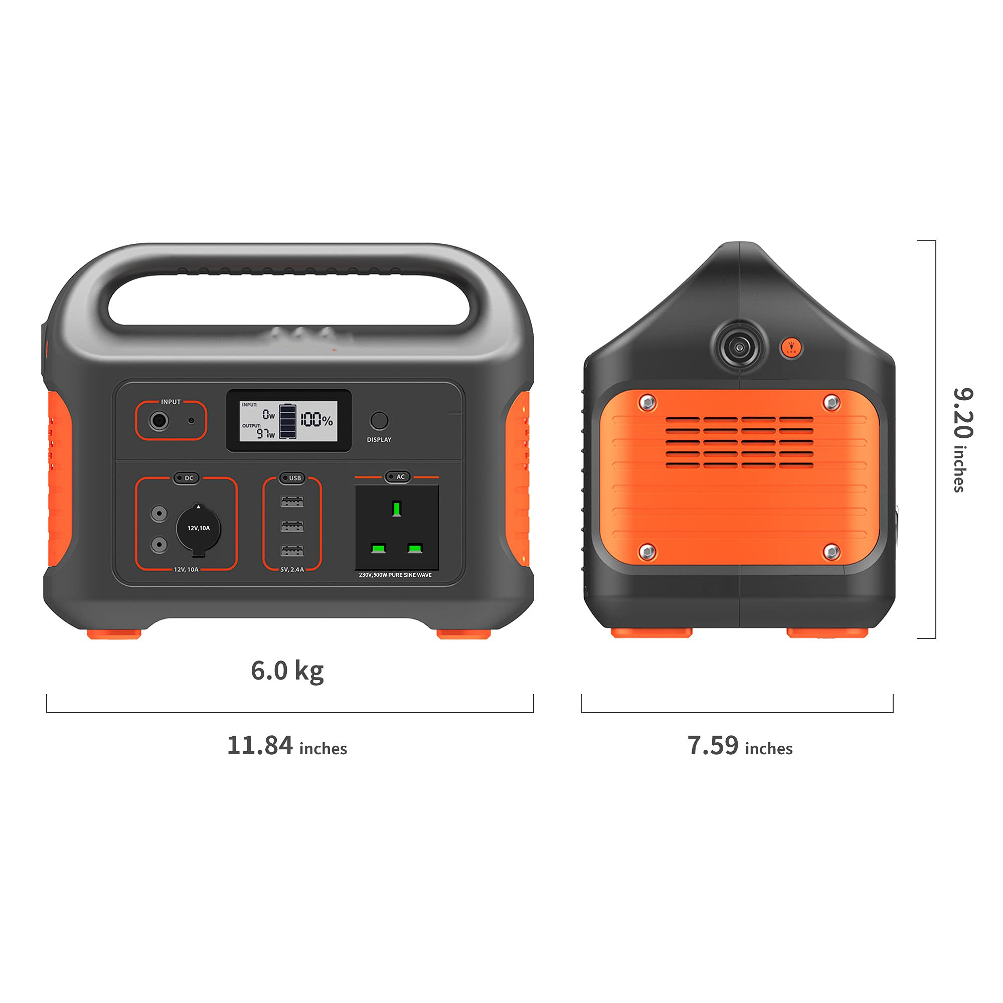 Jackery Portable Power Station Explorer 500, 518Wh Outdoor Backup Mobile Lithium Battery Pack with 230V/500W AC Outlet for holiday RV Camping