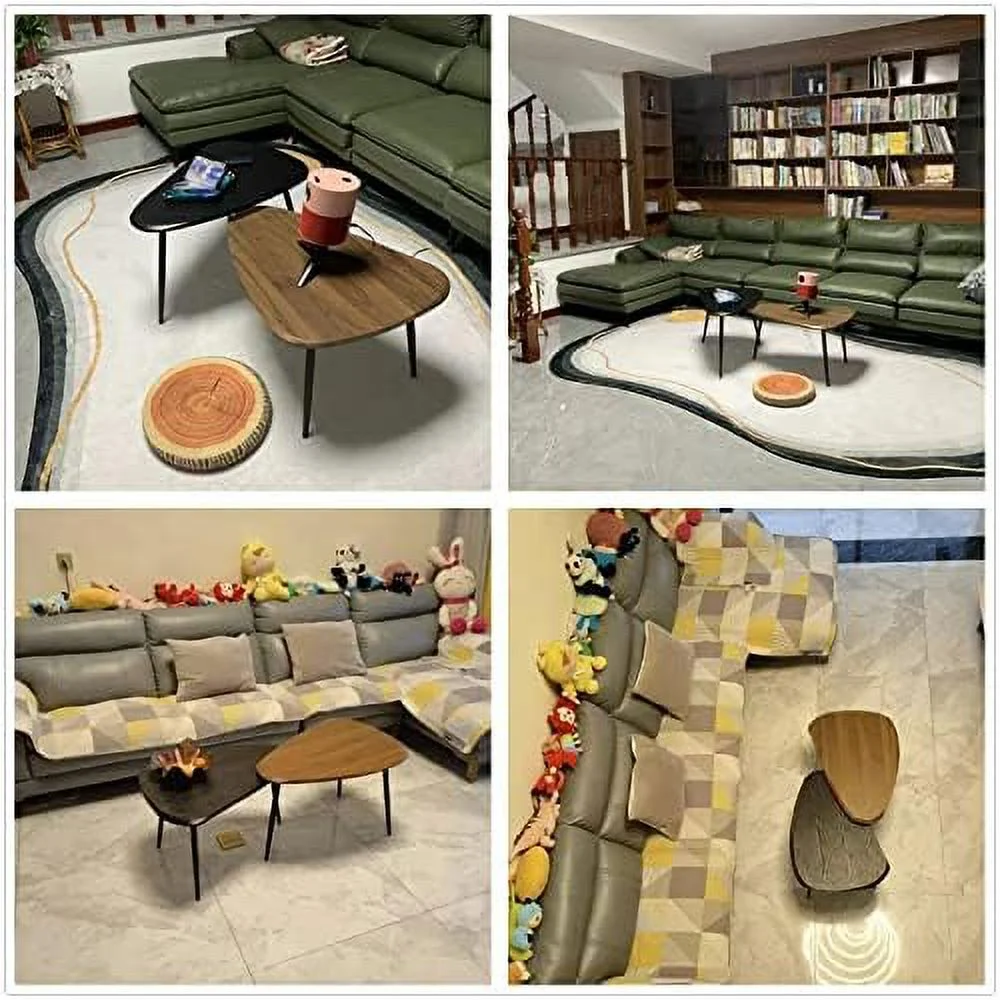 2 Sets of Scandinavian Light Luxury Living Room Irregular Coffee Table Wood Creative Sofa Side Bedside Table Modern Minimalist Balcony Coffee Table