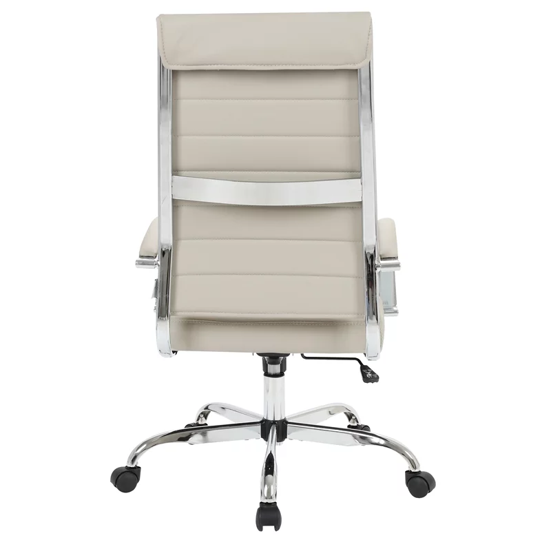 Scranton & Co High-Back Mid-Century Modern Leather Office Chair in Tan