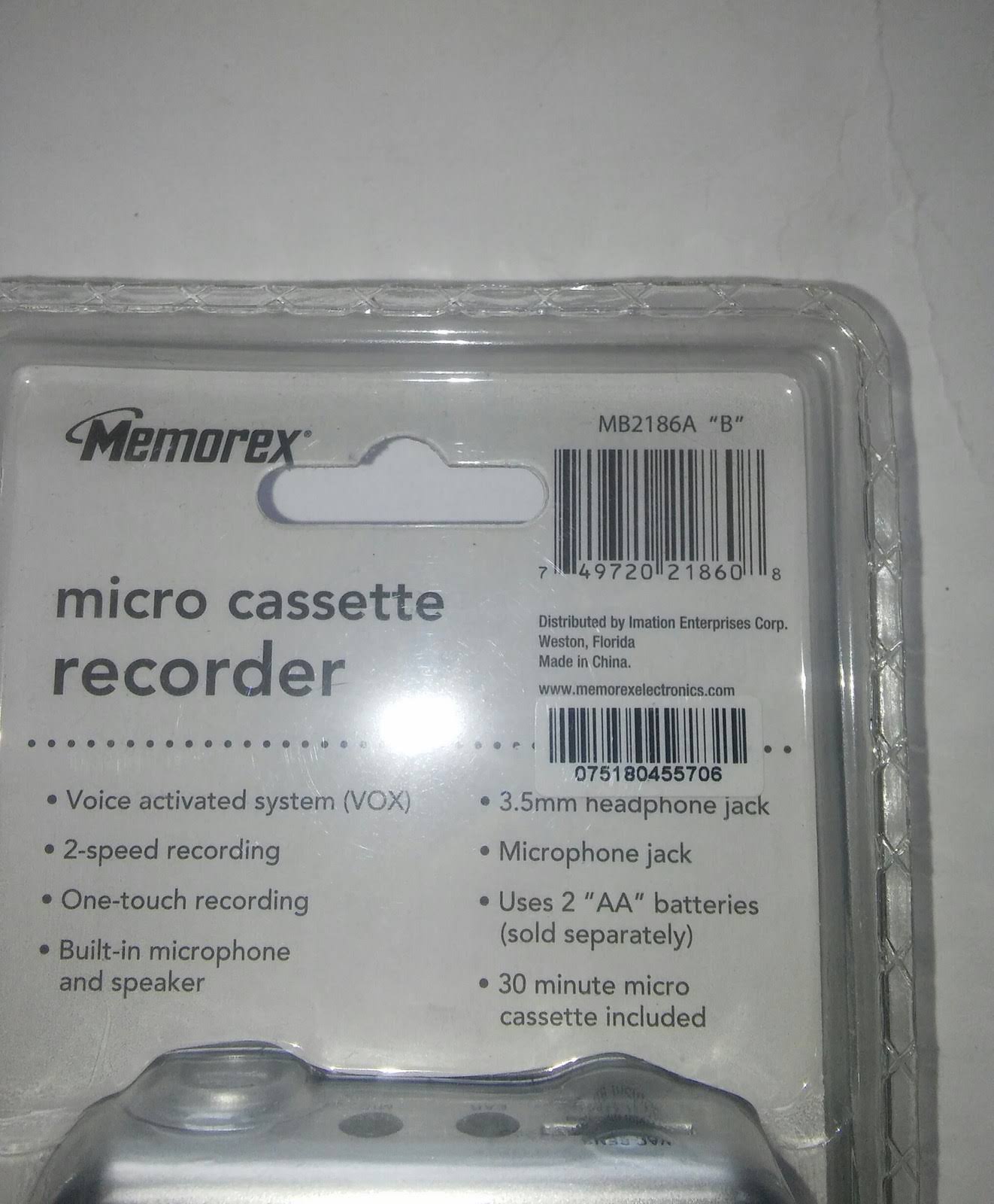Memorex Micro Cassette Recorder