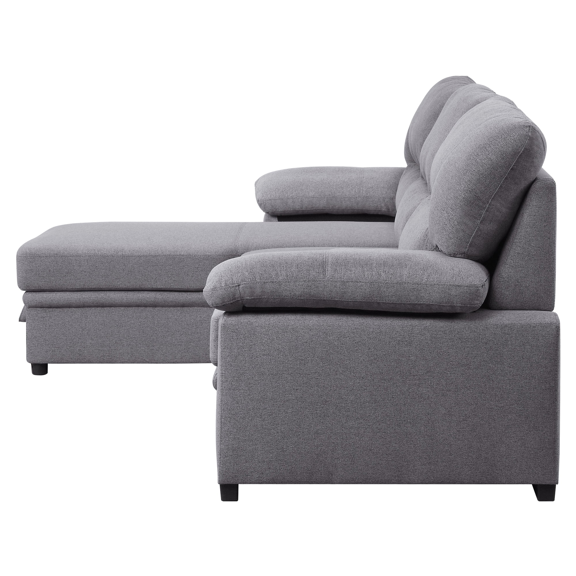 ACME Nazli Reversible Storage Sleeper Sectional Sofa in Gray