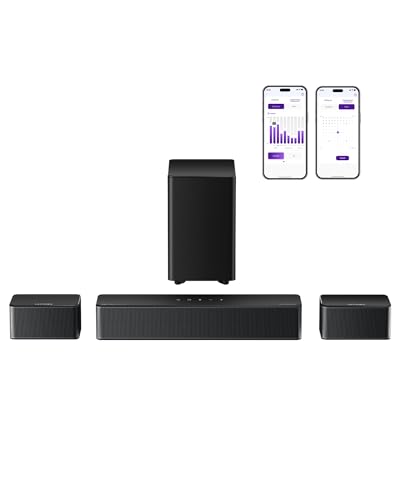 ULTIMEA 5.1CH Surround Sound Bar with Subwoofer, Dolby Atmos, VoiceMX & BassMX Tech, 300W Soundbar for Smart TV