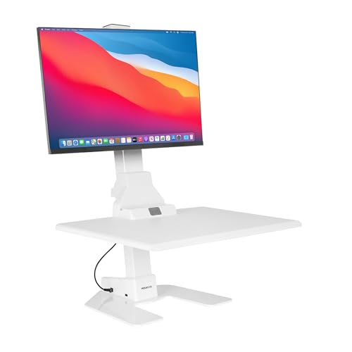 Mount-It! Electric Standing Desk Converter - Motorized Sit-Stand Desk Riser with Monitor Mount