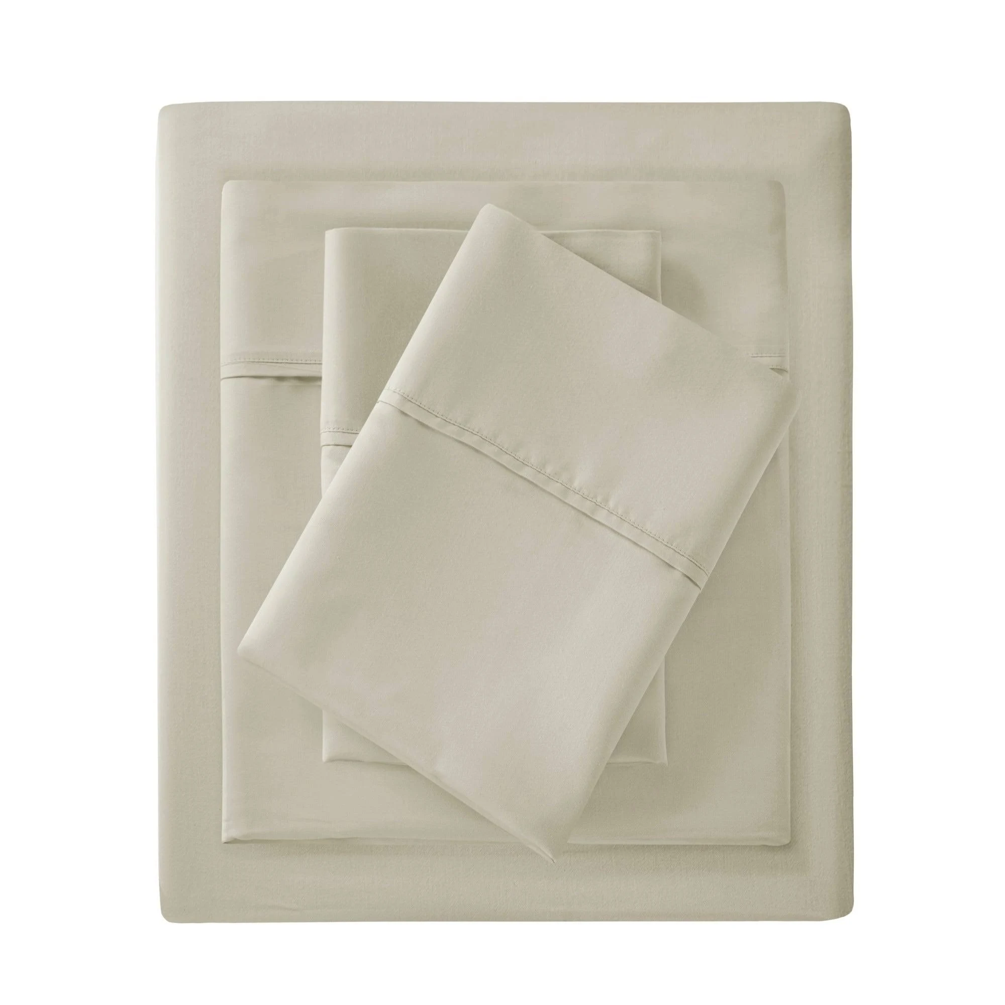 Madison Park - 1500 Thread Count Cotton Rich Sheet Set - Ivory - Cal King