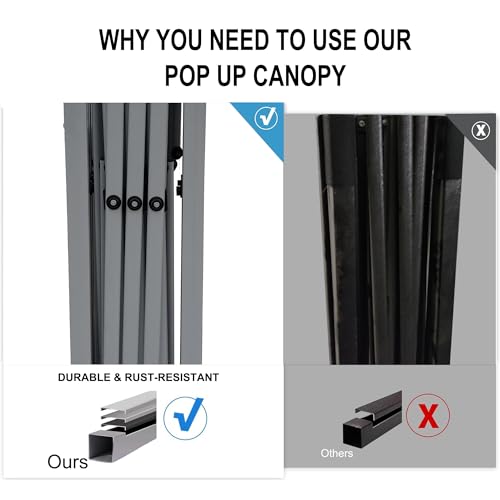 SANWAY 10x10 Pop Up Canopy Tent with Sidewalls x 4 &ndash; Easy Setup Canopy Tent, Waterproof, UV-Resistant