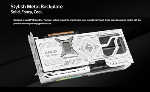 ASRock AMD Radeon RX 9070 XT Steel Legend 16GB White GPU 20Gbps GDDR6 256Bit (3rd Gen RT 2nd Gen AI Accelerators) PCIe5.0 800W 2x8-pin Triple Fan