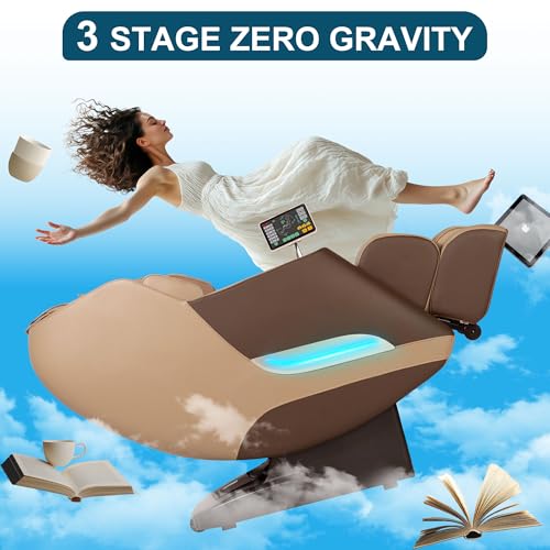 Massage Chair, 3D Massage Chair Full Body, Zero Gravity Shiatsu Recliner W/Heating, SL Track, Wireless Charger, Bluetooth Speaker, Foot Rollers