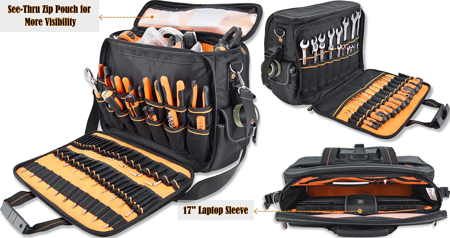 88-Pockets Electrician tool bag, Electricians tool bag, Electrician bag, Electrical tool bags, Technician tool bag, Computer technician bag