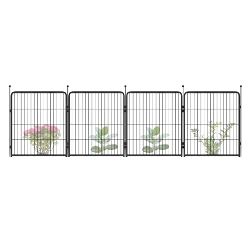 FXW Garden Fence 40in(H) x 36.0ft(L), 16 Panels Decorative Dog Fence Outdoor for The Yard – Heavy Duty Metal Animal Barrier for Dog and Rabbit