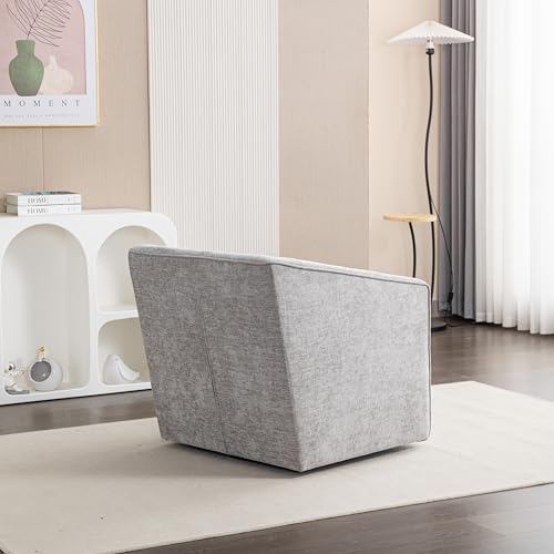 360 Swivel Accent Barrel Chair with Storage Ottoman & Headrest