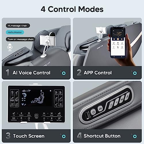Full Body Airbag Massage Chair: 2025 Shiatsu Zero Gravity Massager Chairs - AI APP Control Back Heating